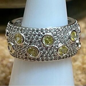 BP RG51550 I Am The Moment Yellow Topaz CZ on Rhodium Ring